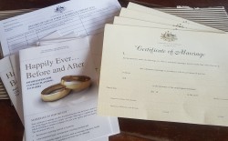 Marriage certificate, happily ever after pamphlet, form 15 record