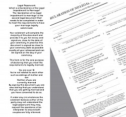 Declaration of no legal impediment to marriage